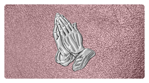 DSC700 516 SL SH OR Silver Praying Hands Shimmer Orchid Background